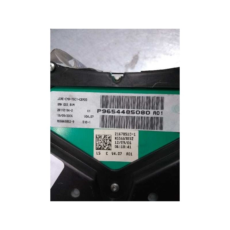 Recambio de cuadro instrumentos para peugeot 307 berlina (s2) 1.4 16v cat (kfu / et3j4) referencia OEM IAM P9654485080 A01 NS566