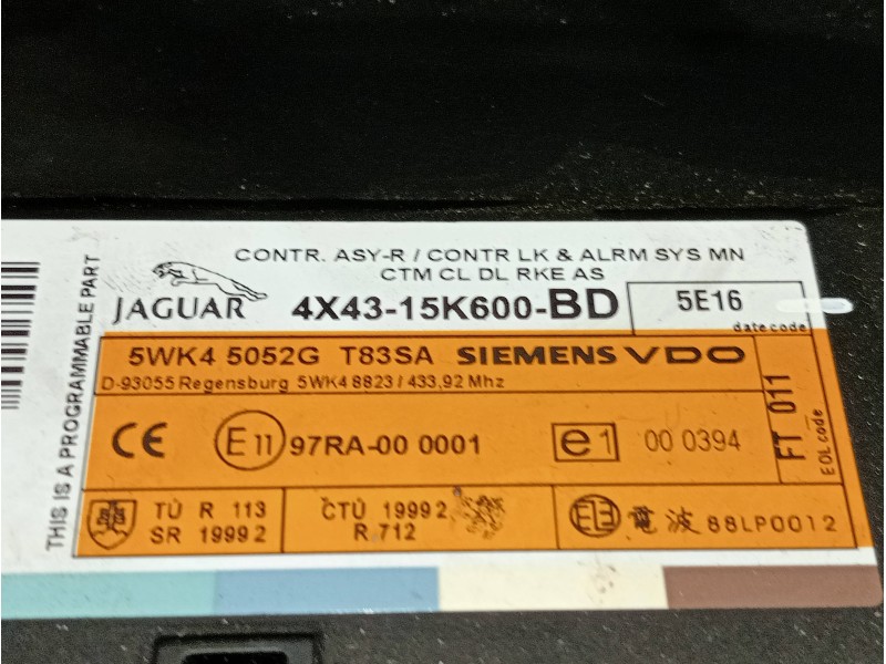 Recambio de modulo electronico para jaguar x-type 2.0 d executive referencia OEM IAM 4X4315K600BD 5WK45052GT83SA 