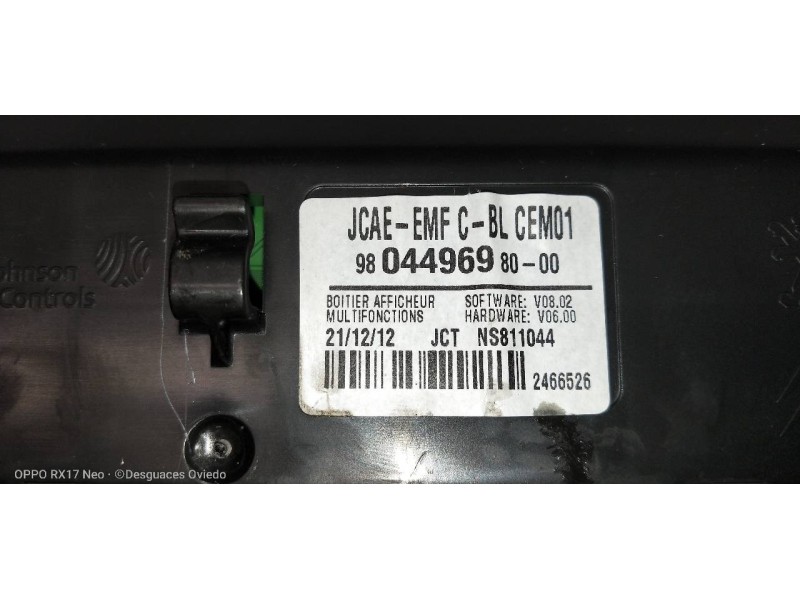 Recambio de pantalla multifuncion para peugeot 508 sw active referencia OEM IAM 9804496980  