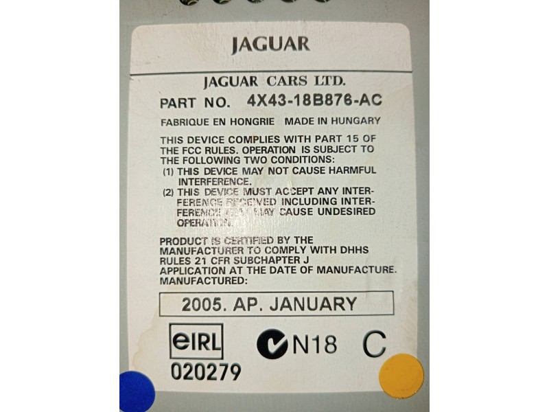 Recambio de sistema audio / radio cd para jaguar x-type 2.0 d executive referencia OEM IAM 4X4318B876AC  