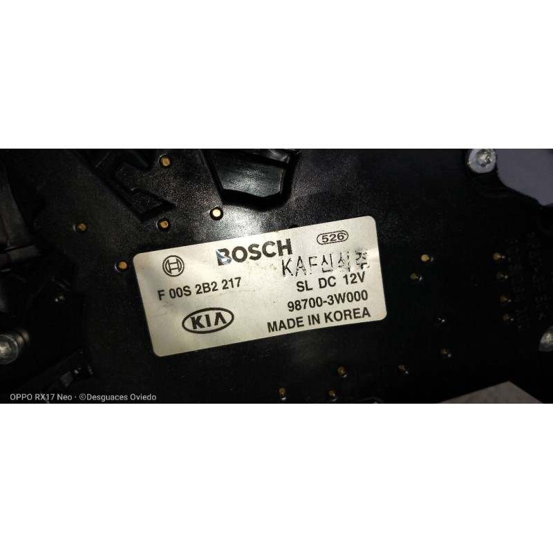 Recambio de motor limpia trasero para kia sportage drive 4x2 referencia OEM IAM 987003W000 F00S2B2217 