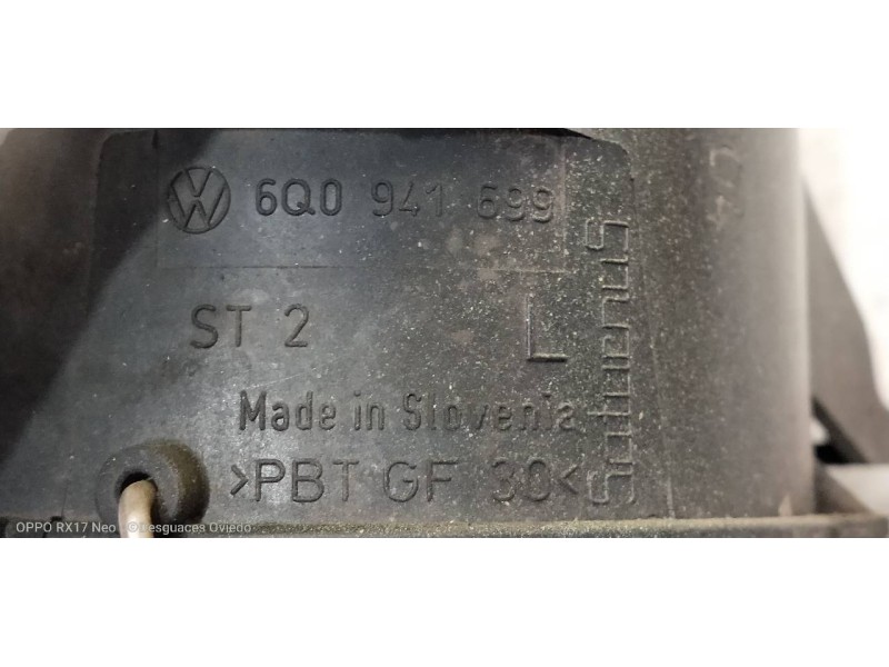 Recambio de faro antiniebla izquierdo para volkswagen fox (5z1) básico referencia OEM IAM 6Q0941699  