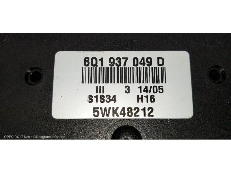 Recambio de modulo electronico para volkswagen fox (5z1) básico referencia OEM IAM 6Q1937049D 5WK48212 