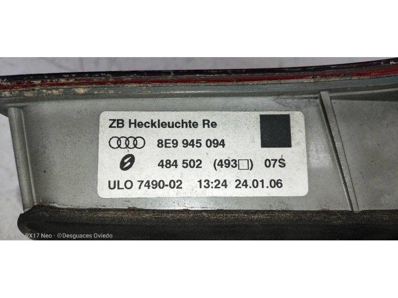 Recambio de piloto trasero derecho interior para audi a4 avant (8e) 2.0 tdi quattro (dpf) referencia OEM IAM 8E9945094  