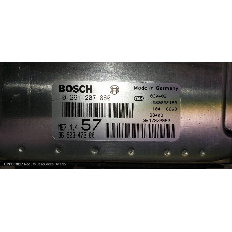 Recambio de centralita motor uce para citroen c3 pluriel 1.6 16v sensodrive referencia OEM IAM 0261207860 9650347880 9647972980 