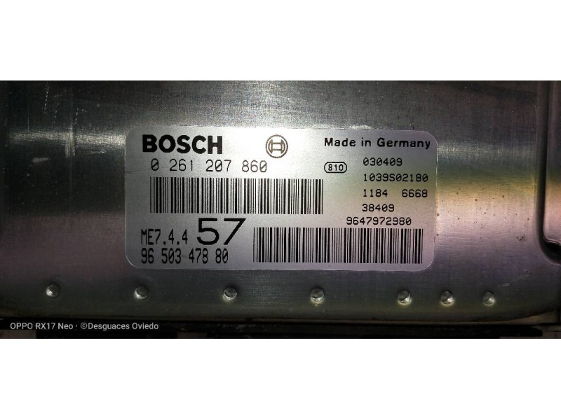 Recambio de centralita motor uce para citroen c3 pluriel 1.6 16v sensodrive referencia OEM IAM 0261207860 9650347880 9647972980 
