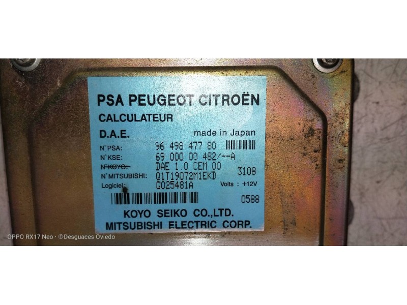 Recambio de centralita direccion para citroen c3 pluriel 1.6 16v sensodrive referencia OEM IAM 9649847780 6900000482A Q1T19072M1