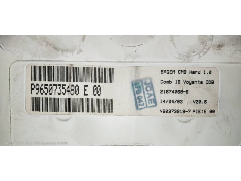 Recambio de cuadro instrumentos para citroen c3 pluriel 1.6 16v sensodrive referencia OEM IAM P96  