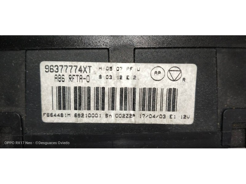 Recambio de mando calefaccion / aire acondicionado para citroen c3 pluriel 1.6 16v sensodrive referencia OEM IAM   