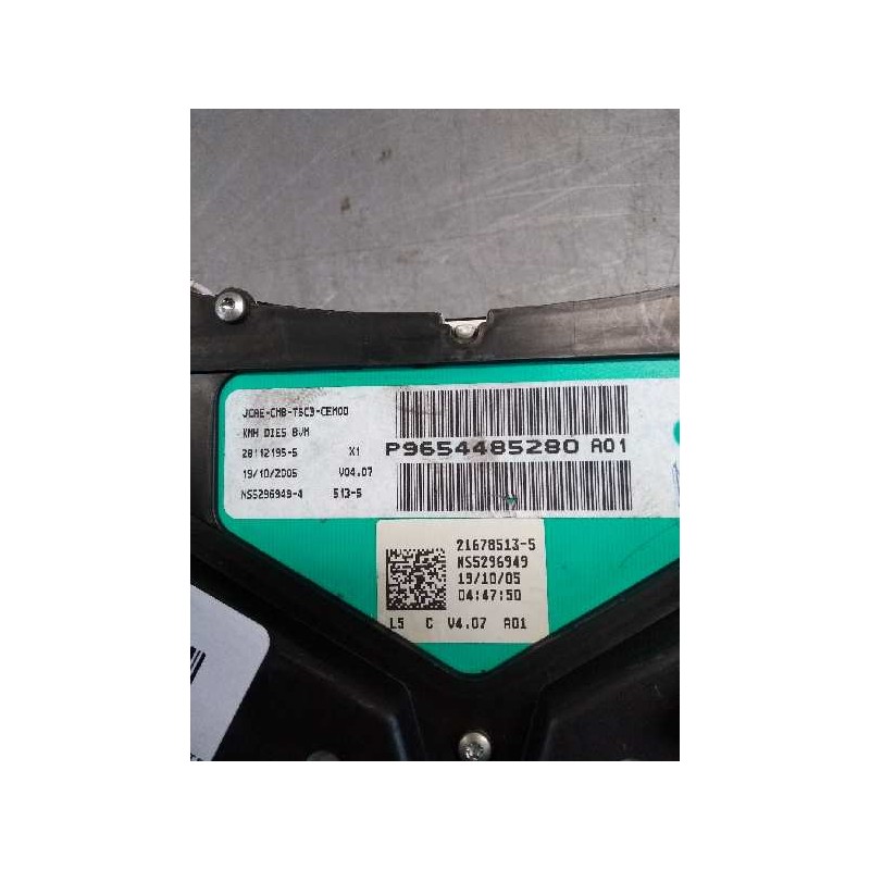 Recambio de cuadro instrumentos para peugeot 307 berlina (s2) 1.6 hdi cat (9hz / dv6ted4) referencia OEM IAM P9654485280 A01 NS5