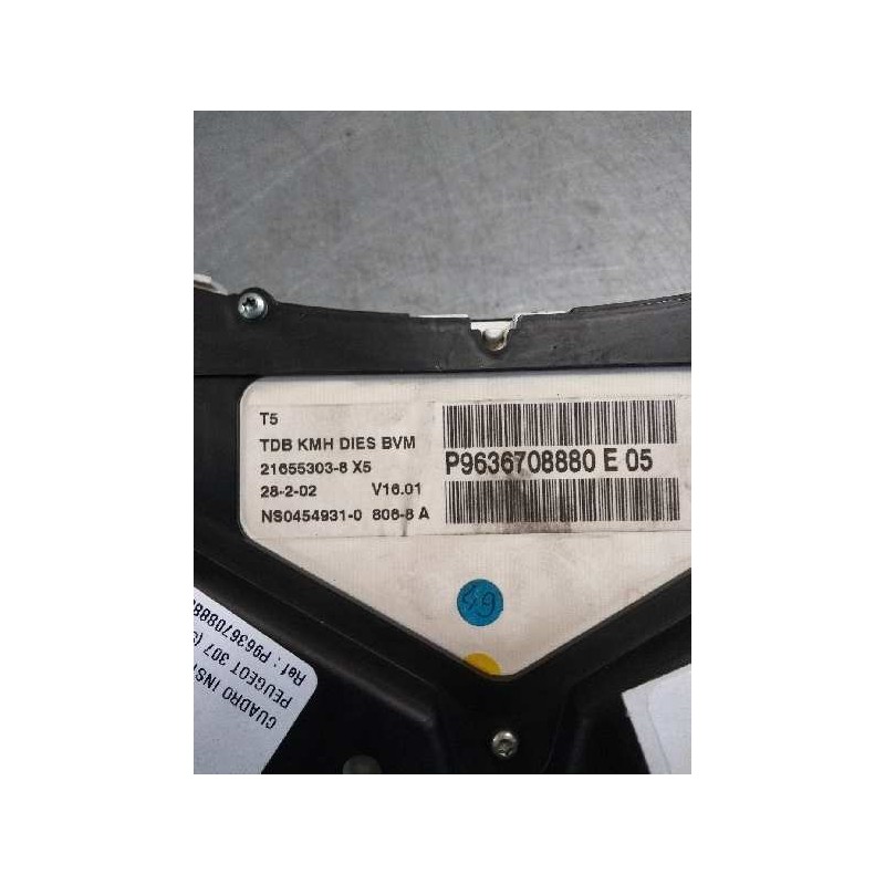Recambio de cuadro instrumentos para peugeot 307 (s1) 2.0 hdi fap cat referencia OEM IAM P9636708880 E05 NS04549310 Recambio de cuadro instrumentos para peugeot 307 (s1) 2.0 hdi fap cat referencia OEM IAM P9636708880 E05 NS04549310