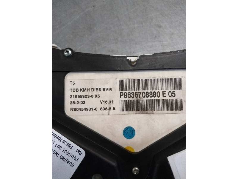 Recambio de cuadro instrumentos para peugeot 307 (s1) 2.0 hdi fap cat referencia OEM IAM P9636708880 E05 NS04549310 Recambio de cuadro instrumentos para peugeot 307 (s1) 2.0 hdi fap cat referencia OEM IAM P9636708880 E05 NS04549310