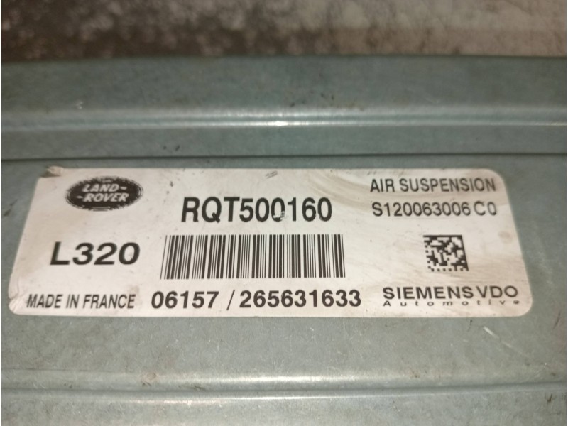 Recambio de centralita suspension para land rover range rover sport v8 td se referencia OEM IAM RQT500160 06157 265631633