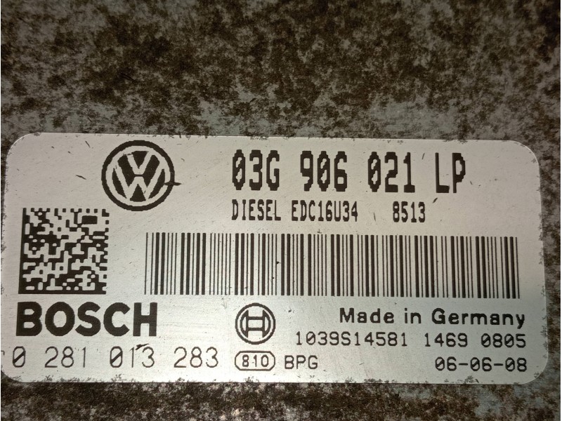 Recambio de centralita motor uce para seat toledo (5p2) exclusive referencia OEM IAM 0281013283 03G906021LP 1039S14581