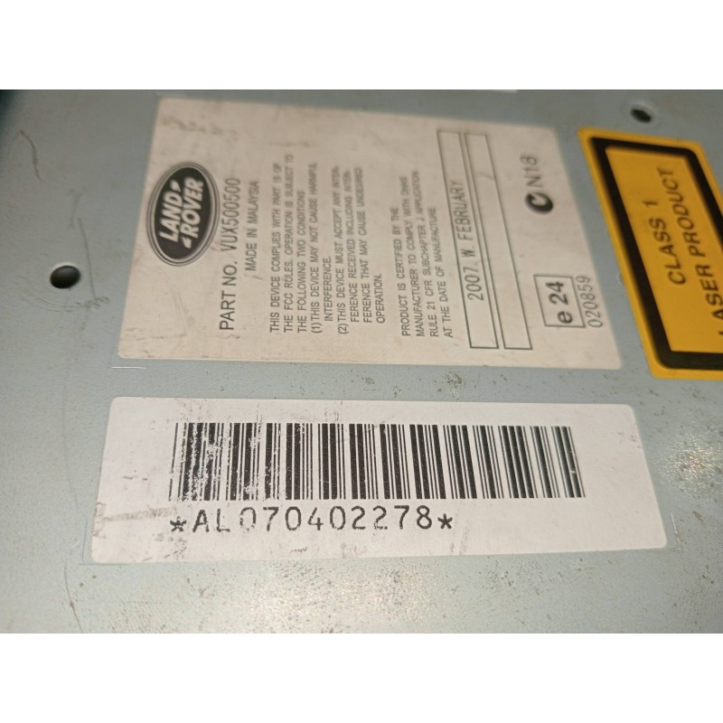 Recambio de sistema audio / radio cd para land rover range rover sport v8 td se referencia OEM IAM VUX500500 AL070402278 