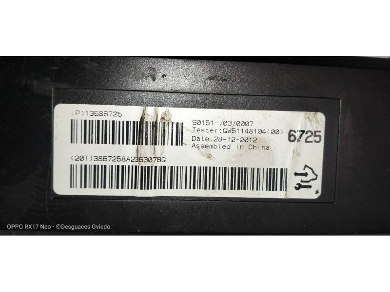 Recambio de modulo electronico para opel mokka edition referencia OEM IAM 13586725  