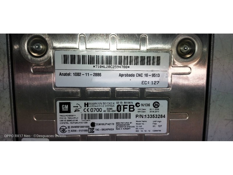 Recambio de modulo electronico para opel mokka edition referencia OEM IAM 13353284 401254347 