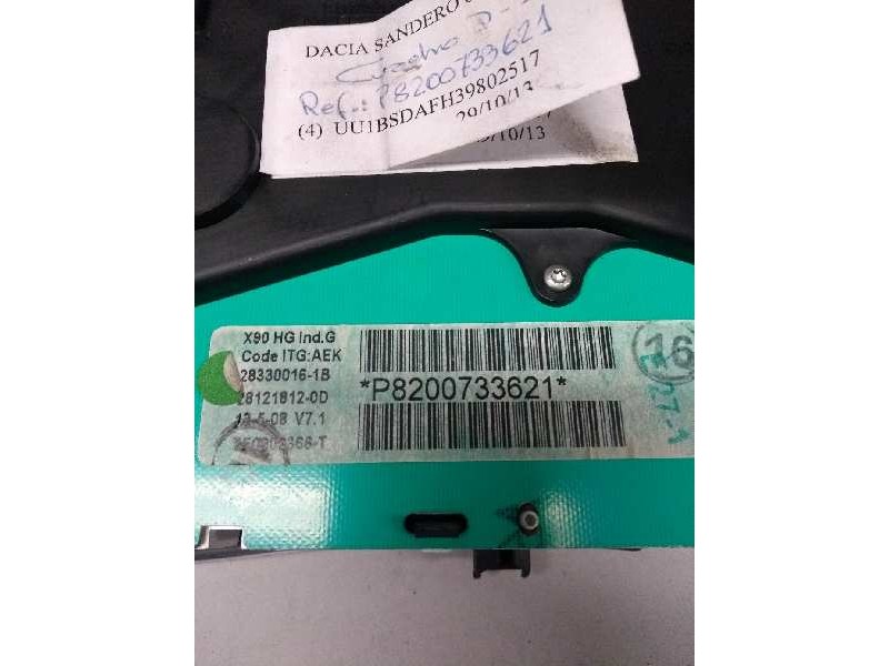 Recambio de cuadro instrumentos para dacia sandero 1.6 cat referencia OEM IAM P8200733621 283300161B 281218120D