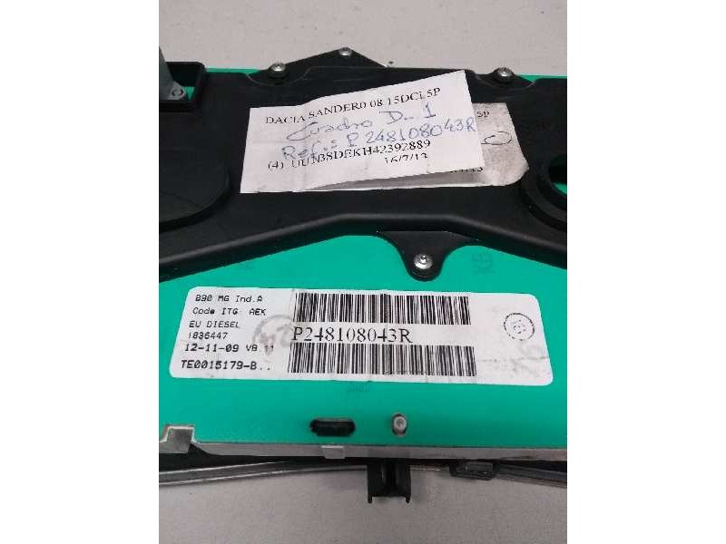 Recambio de cuadro instrumentos para dacia sandero 1.5 dci diesel cat referencia OEM IAM P248108043R 1836447 