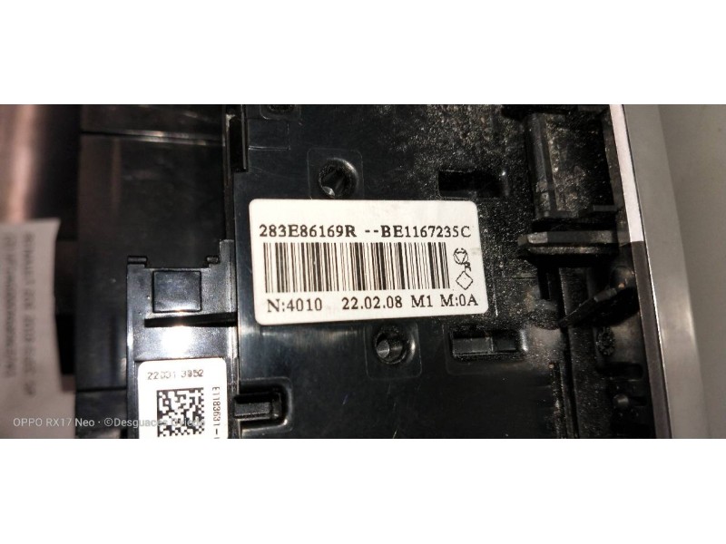 Recambio de mando calefaccion / aire acondicionado para renault zoe referencia OEM IAM 283E86169R 275100936R 