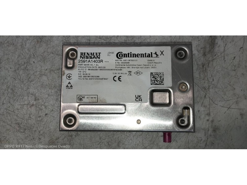 Recambio de modulo electronico para renault zoe referencia OEM IAM 2591A1403R A3C1067520101 