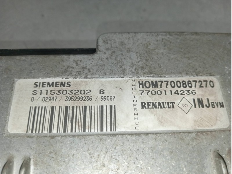 Recambio de centralita motor uce para renault clio ii fase i (b/cbo) 1.6 rt b/cboa/f referencia OEM IAM HOM7700867270 S115303202