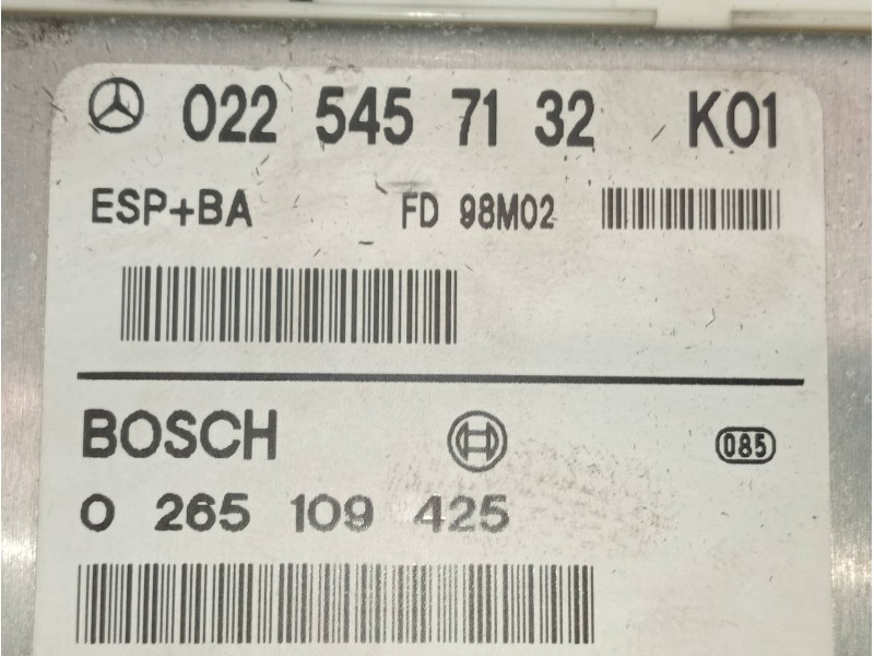 Recambio de centralita abs para mercedes clase a (w168) 160 (168.033) referencia OEM IAM 0225457132 0265109425 