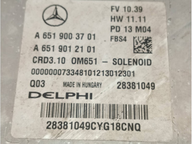 Recambio de centralita motor uce para mercedes clase clk (w207) coupe e 220 cdi blueefficiency (207.302) referencia OEM IAM A651