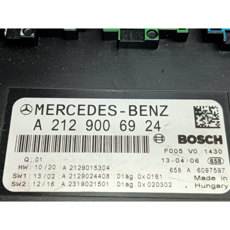 Recambio de caja reles / fusibles para mercedes clase clk (w207) coupe e 220 cdi blueefficiency (207.302) referencia OEM IAM A21