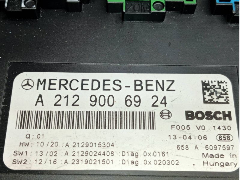 Recambio de caja reles / fusibles para mercedes clase clk (w207) coupe e 220 cdi blueefficiency (207.302) referencia OEM IAM A21