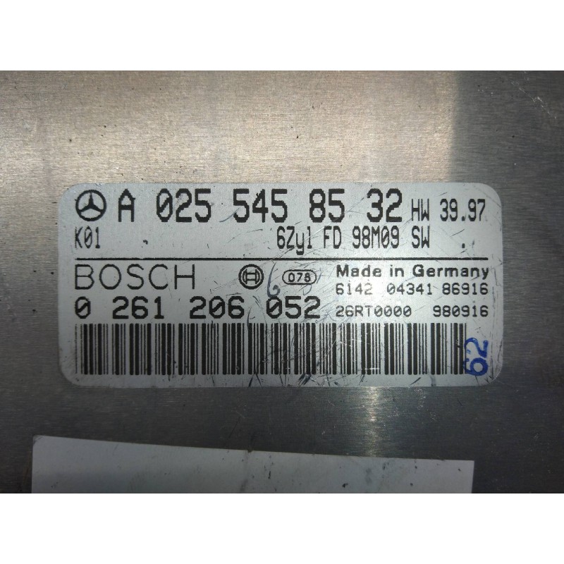 Recambio de centralita motor uce para mercedes clase clk (w208) coupe 320 (208.365) referencia OEM IAM 0261206052 A0255458532 