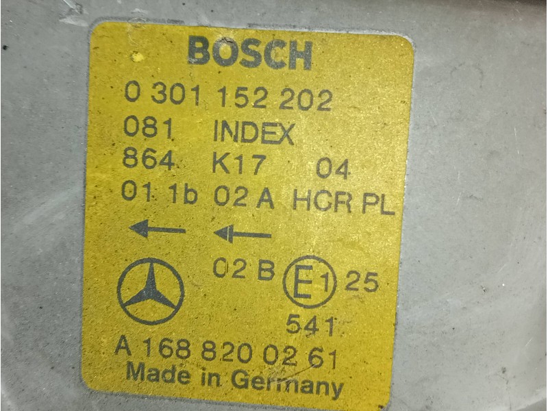 Recambio de faro derecho para mercedes clase a (w168) 160 (168.033) referencia OEM IAM 0301152202 A1688200261 