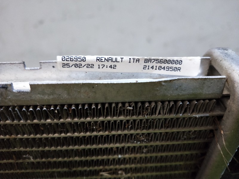 Recambio de radiador agua para renault zoe referencia OEM IAM   