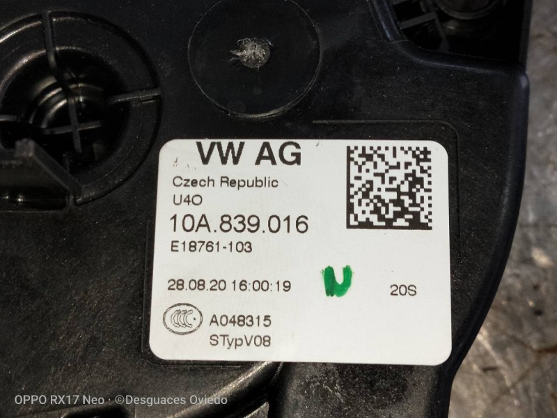 Recambio de motor cierre centralizado trasero derecho para volkswagen t-cross advance referencia OEM IAM 10A839016  