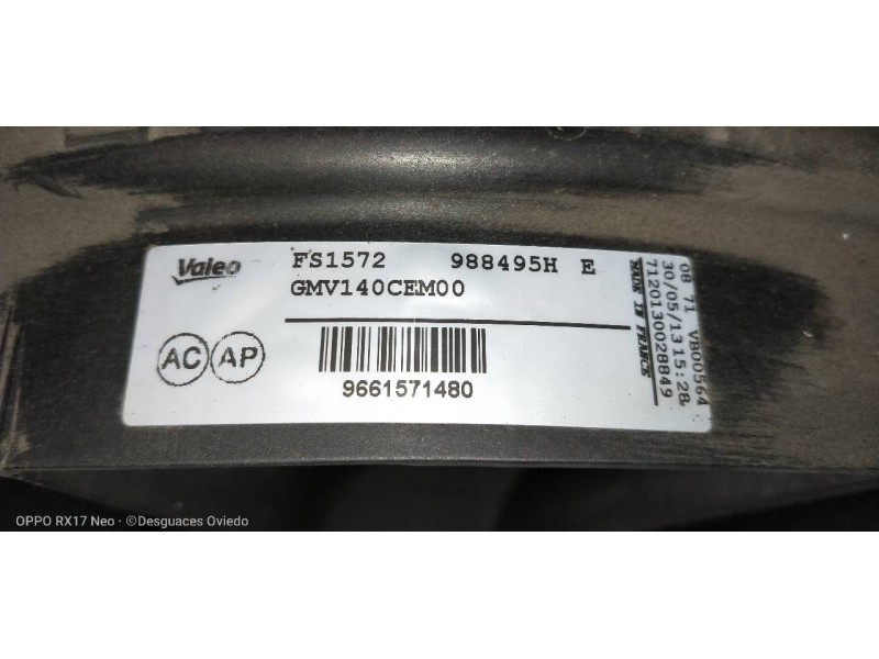 Recambio de electroventilador para citroen ds4 design referencia OEM IAM 9661571480  