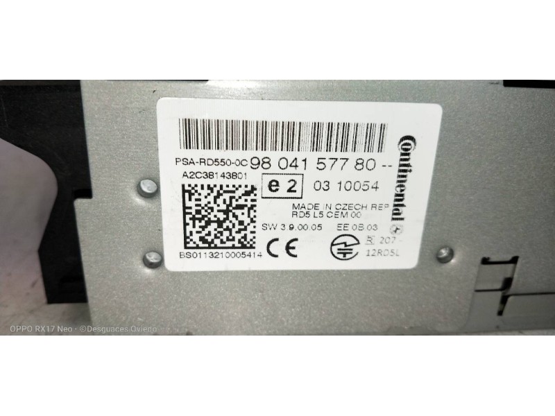 Recambio de sistema audio / radio cd para citroen ds4 design referencia OEM IAM   