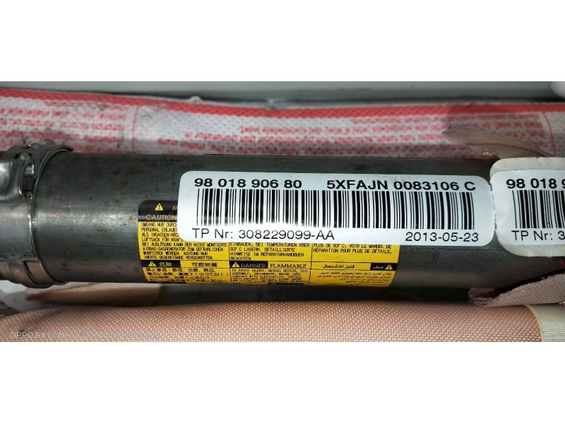 Recambio de airbag cortina delantero derecho para citroen ds4 design referencia OEM IAM 9801890680  