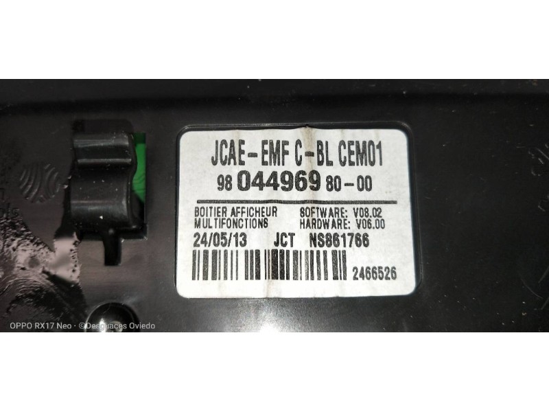 Recambio de pantalla multifuncion para citroen ds4 design referencia OEM IAM   