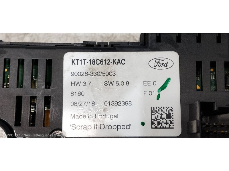 Recambio de mando calefaccion / aire acondicionado para ford transit connect combi 220 l1 ambiente referencia OEM IAM KT1T18C612