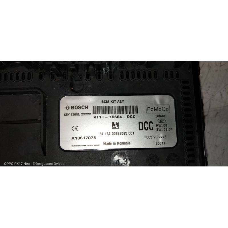 Recambio de caja reles / fusibles para ford transit connect combi 220 l1 ambiente referencia OEM IAM KT1T15604DCC F005V02278 