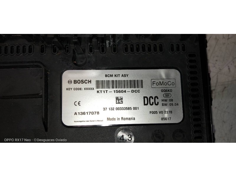 Recambio de caja reles / fusibles para ford transit connect combi 220 l1 ambiente referencia OEM IAM KT1T15604DCC F005V02278 