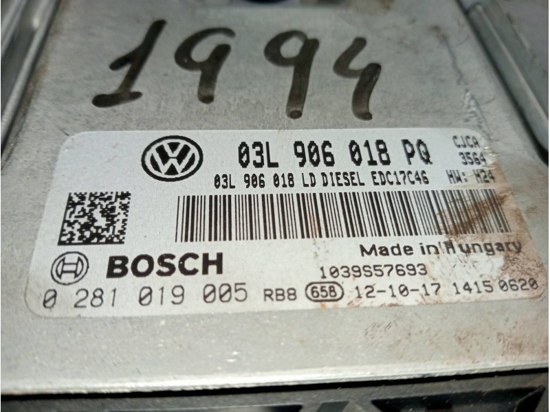 Recambio de centralita motor uce para seat exeo berlina (3r2) reference referencia OEM IAM 03L90618PQ 0281019005 