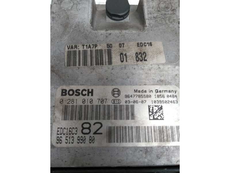 Recambio de centralita motor uce para peugeot 206 berlina x-line referencia OEM IAM 0281010707 9651399080 EDC16C3 82