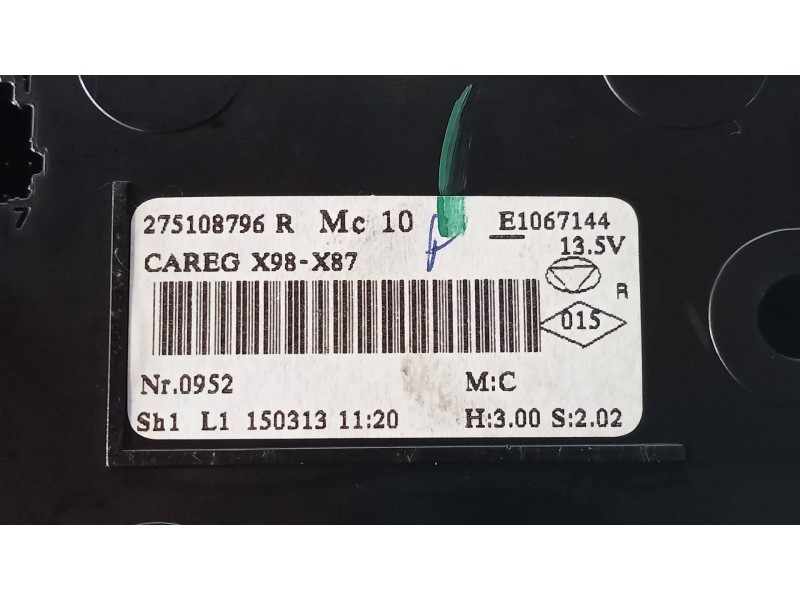 Recambio de mando calefaccion / aire acondicionado para renault captur helly hansen referencia OEM IAM 275108796R E1067144 