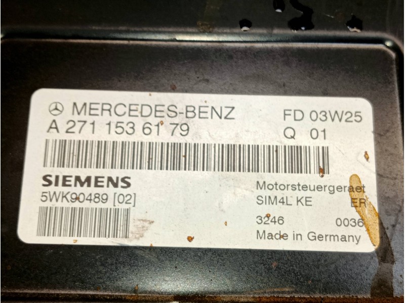 Recambio de centralita motor uce para mercedes clase c (w203) sportcoupe c 180 compressor (203.746) referencia OEM IAM A27115361