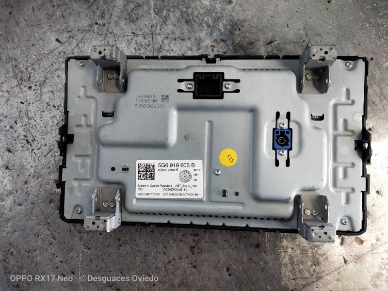 Recambio de pantalla multifuncion para volkswagen t-cross advance referencia OEM IAM 5G6919605B A2C1967770101 