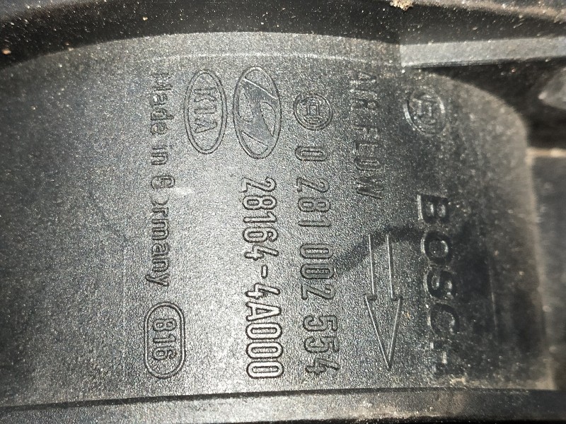 Recambio de caudalimetro para kia sorento 2.5 crdi ex referencia OEM IAM 0281002554 281644A000 