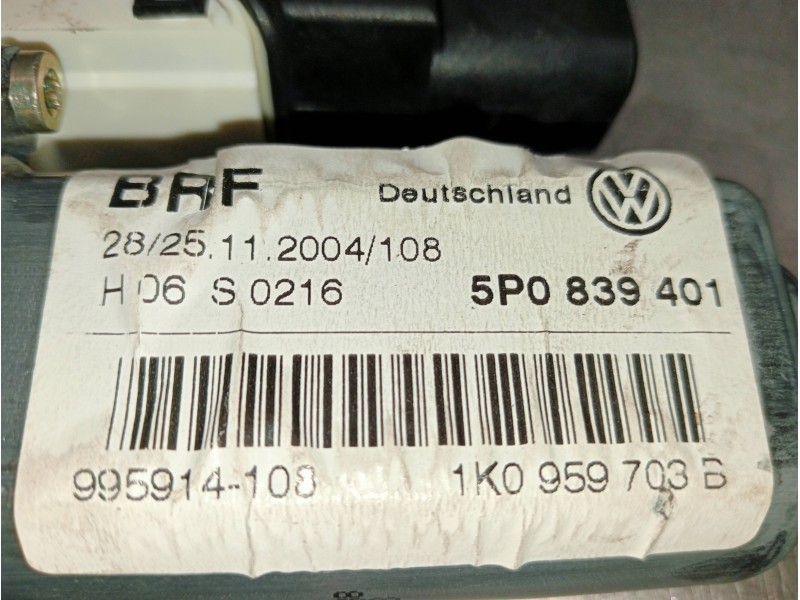 Recambio de elevalunas trasero izquierdo para seat toledo (5p2) reference referencia OEM IAM 5P0839401  5P