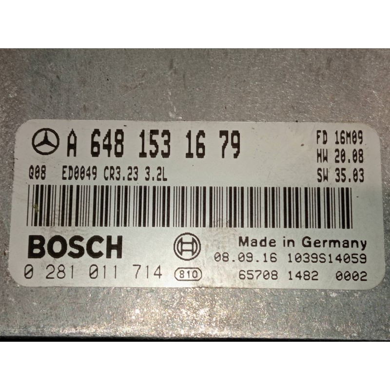 Recambio de centralita motor uce para mercedes clase e (w211) familiar 320 t cdi (211.226) referencia OEM IAM A6481531679 028101