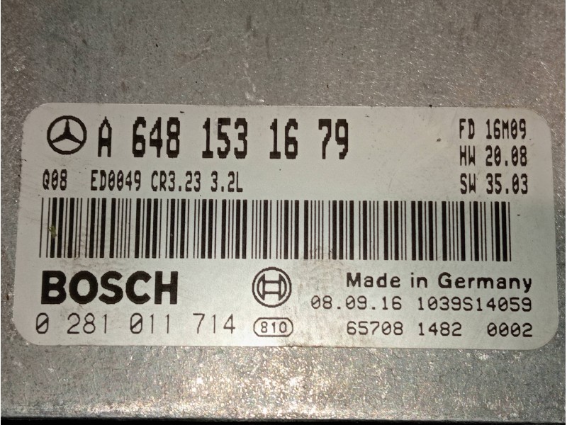Recambio de centralita motor uce para mercedes clase e (w211) familiar 320 t cdi (211.226) referencia OEM IAM A6481531679 028101